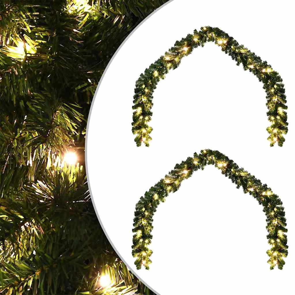 Julekrans med 600 LED'er 2 pcs Grøn PVC
