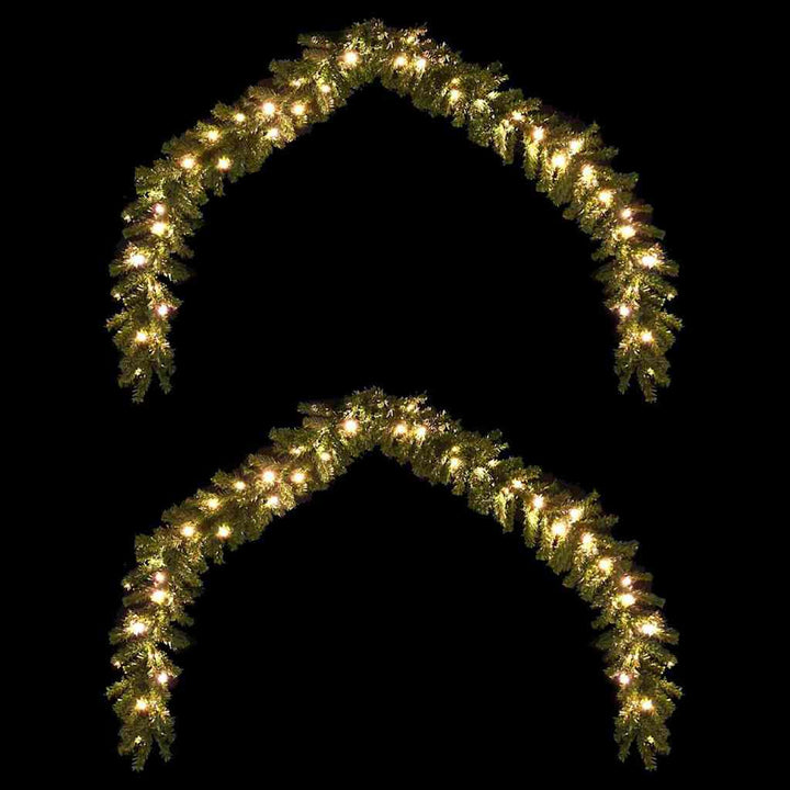Julekrans med 600 LED'er 2 pcs Grøn PVC