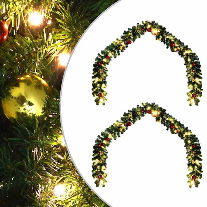 Julekrans med 600 LED'er 2 pcs Grøn PVC