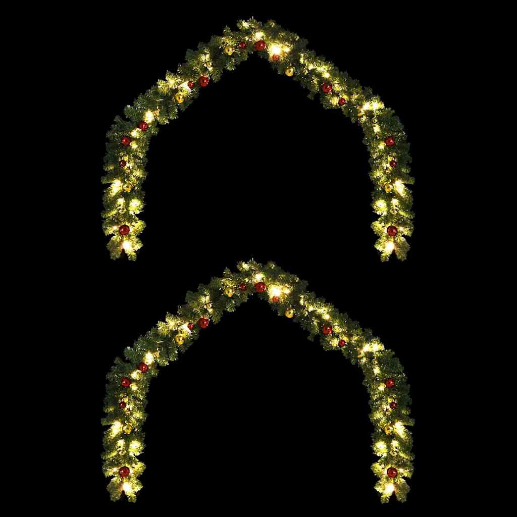 Julekrans med 600 LED'er 2 pcs Grøn PVC