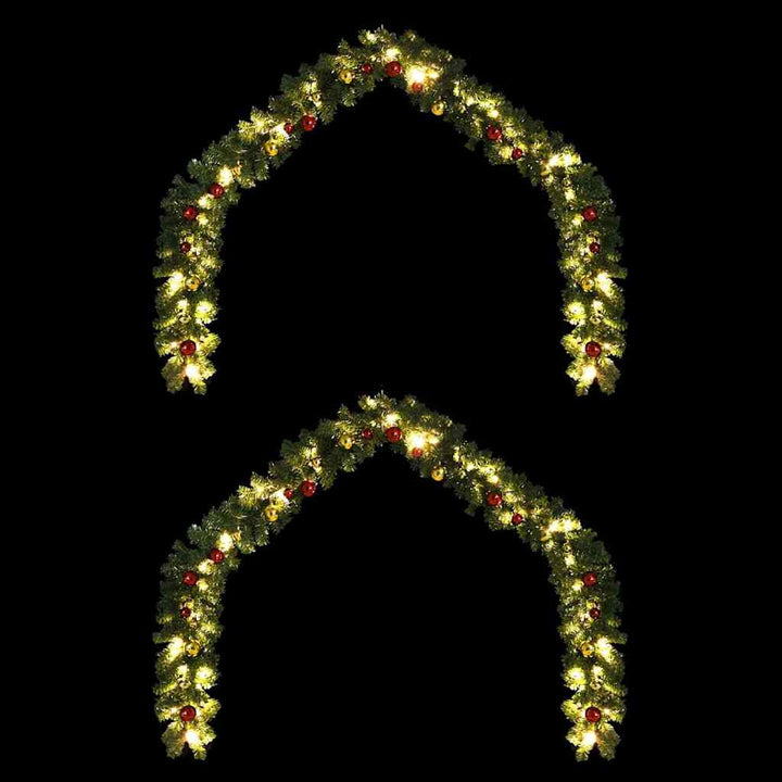 Julekrans med 600 LED'er 2 pcs Grøn PVC