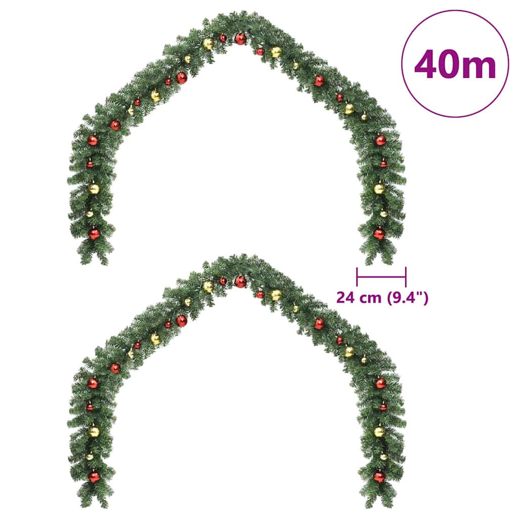 Julekrans med 600 LED'er 2 pcs Grøn PVC