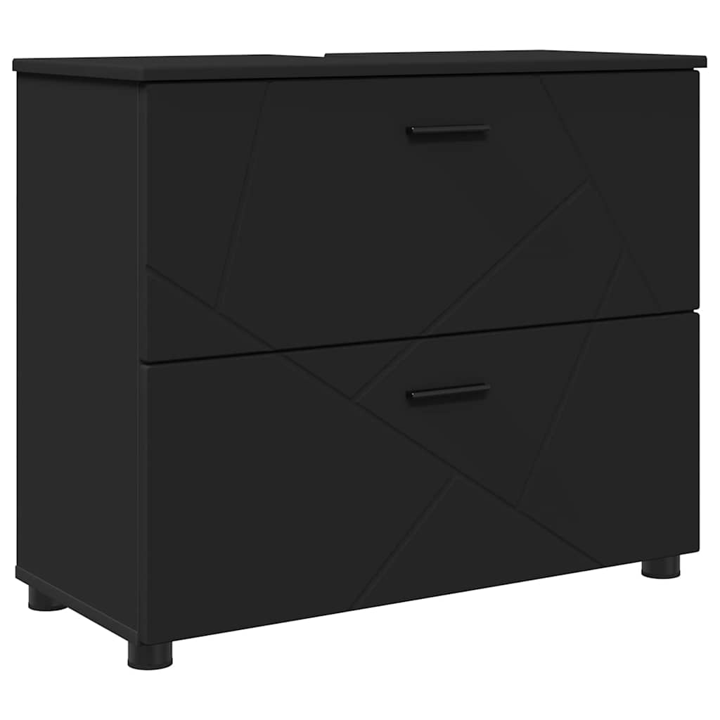 Badeværelsesmøbel sæt med skuffe 2 pcs Sort 76,5 x 35 x 64 cm