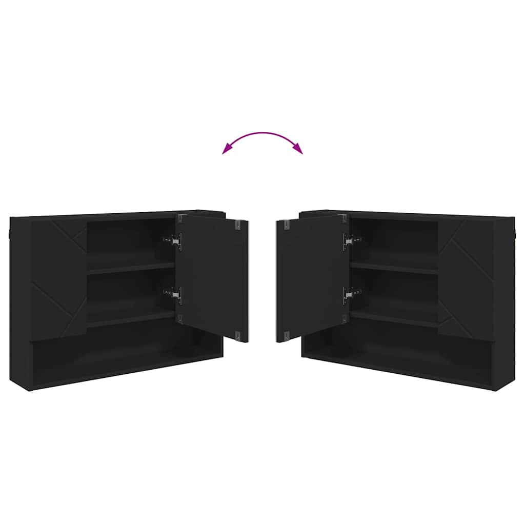 Badeværelsesmøbel sæt med skuffe 2 pcs Sort 76,5 x 35 x 64 cm