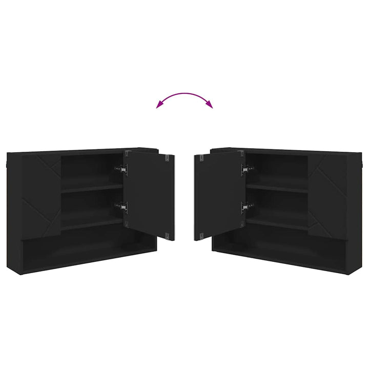 Badeværelsesmøbel sæt med skuffe 2 pcs Sort 76,5 x 35 x 64 cm