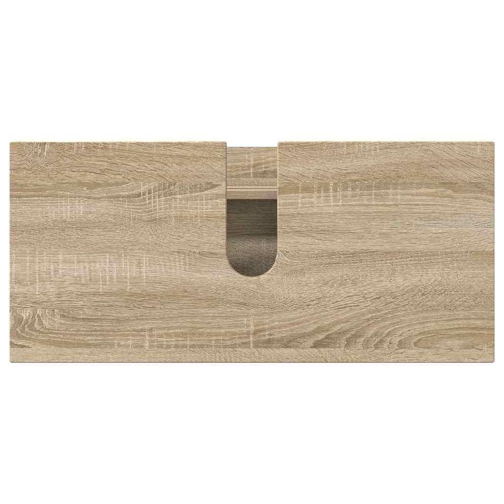 Badeværelsesmøbel sæt med dør 2 pcs Sonoma-eg 76,5 x 35 x 64 cm
