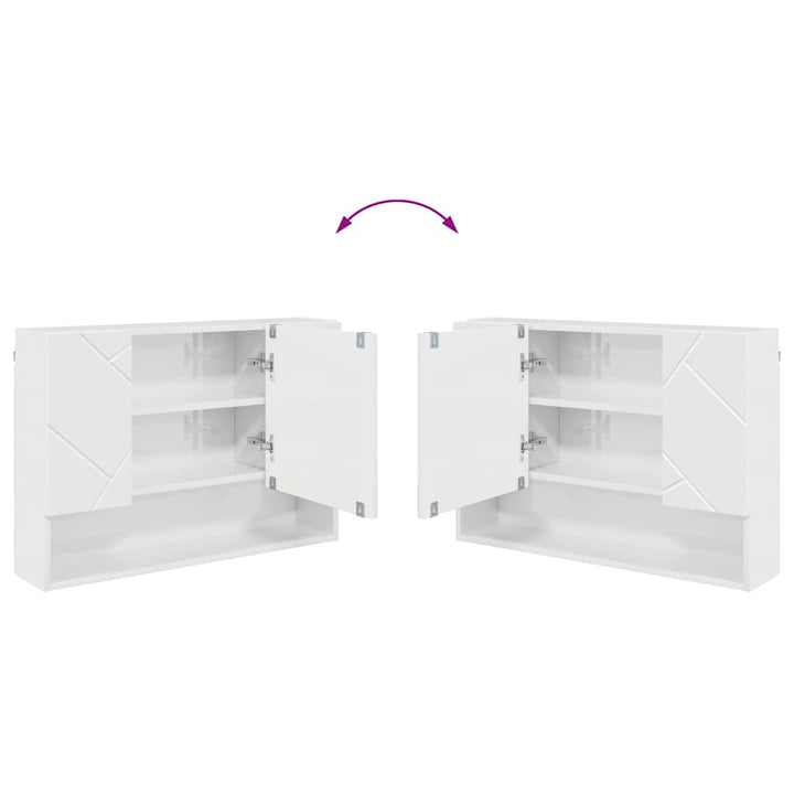 Badeværelsesmøbel sæt 2 pcs Hvid højglans 76,5 x 35 x 64 cm