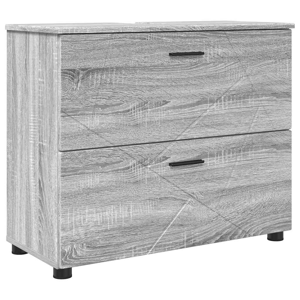 Badeværelsesmøbel sæt 2 pcs Grå sonoma-eg 76,5 x 35 x 64 cm