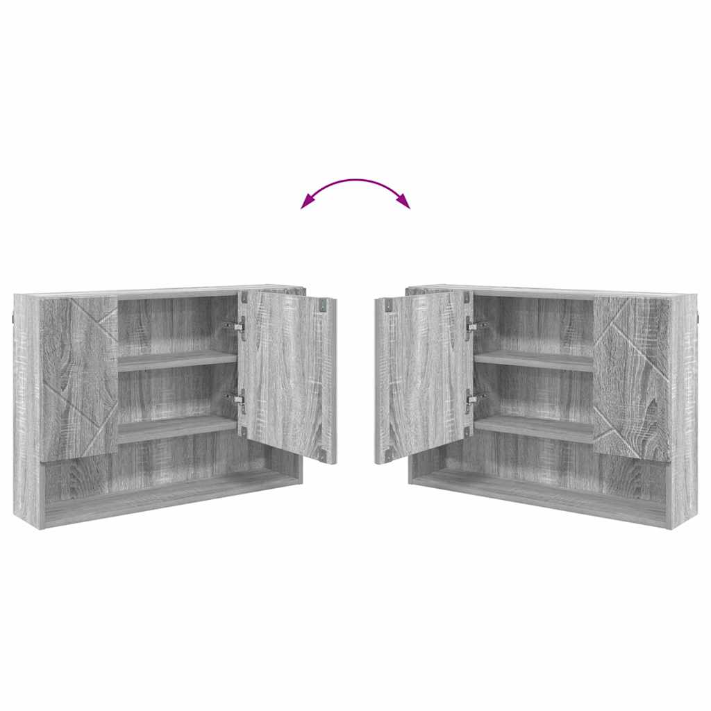 Badeværelsesmøbel sæt 2 pcs Grå sonoma-eg 76,5 x 35 x 64 cm