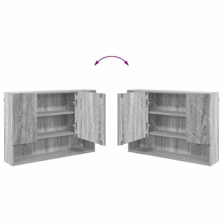 Badeværelsesmøbel sæt 2 pcs Grå sonoma-eg 76,5 x 35 x 64 cm