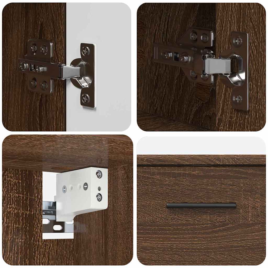 Badeværelsesmøbel sæt med hylde 2 pcs Brun eg 76,5 x 35 x 64 cm