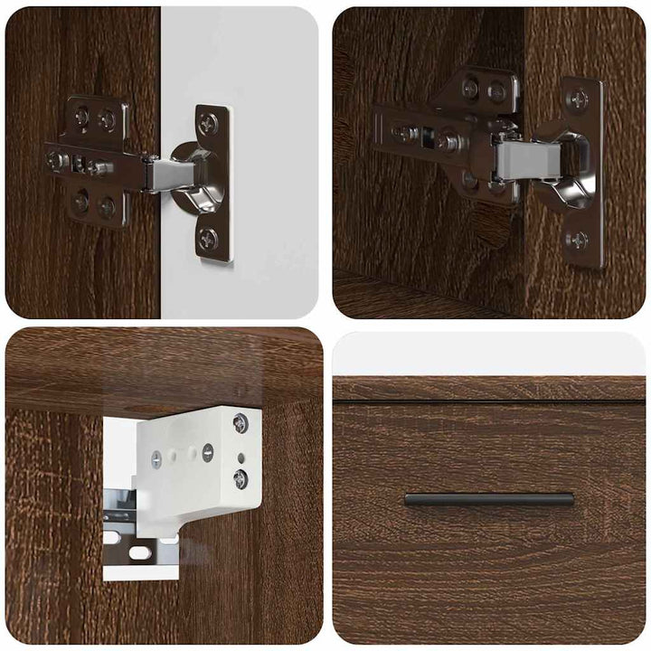 Badeværelsesmøbel sæt med hylde 2 pcs Brun eg 76,5 x 35 x 64 cm
