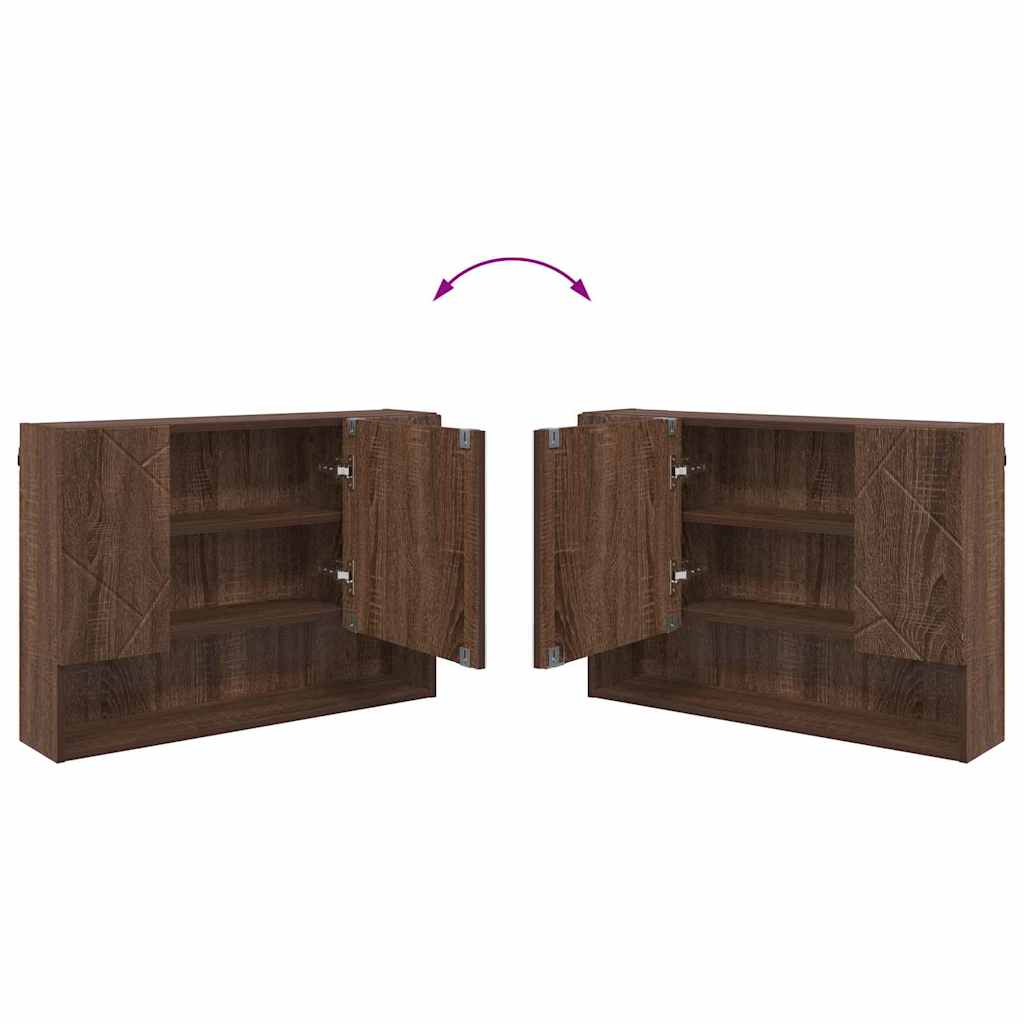 Badeværelsesmøbel sæt med hylde 2 pcs Brun eg 76,5 x 35 x 64 cm
