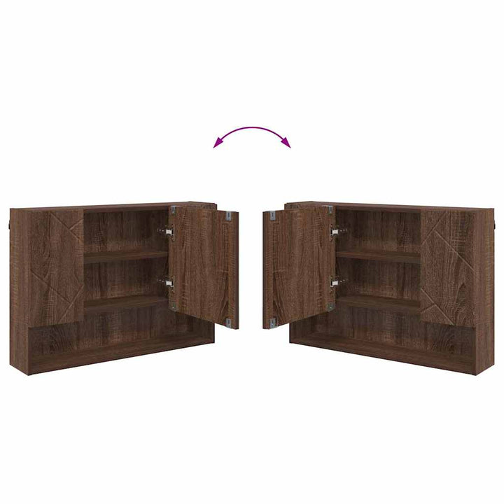 Badeværelsesmøbel sæt med hylde 2 pcs Brun eg 76,5 x 35 x 64 cm