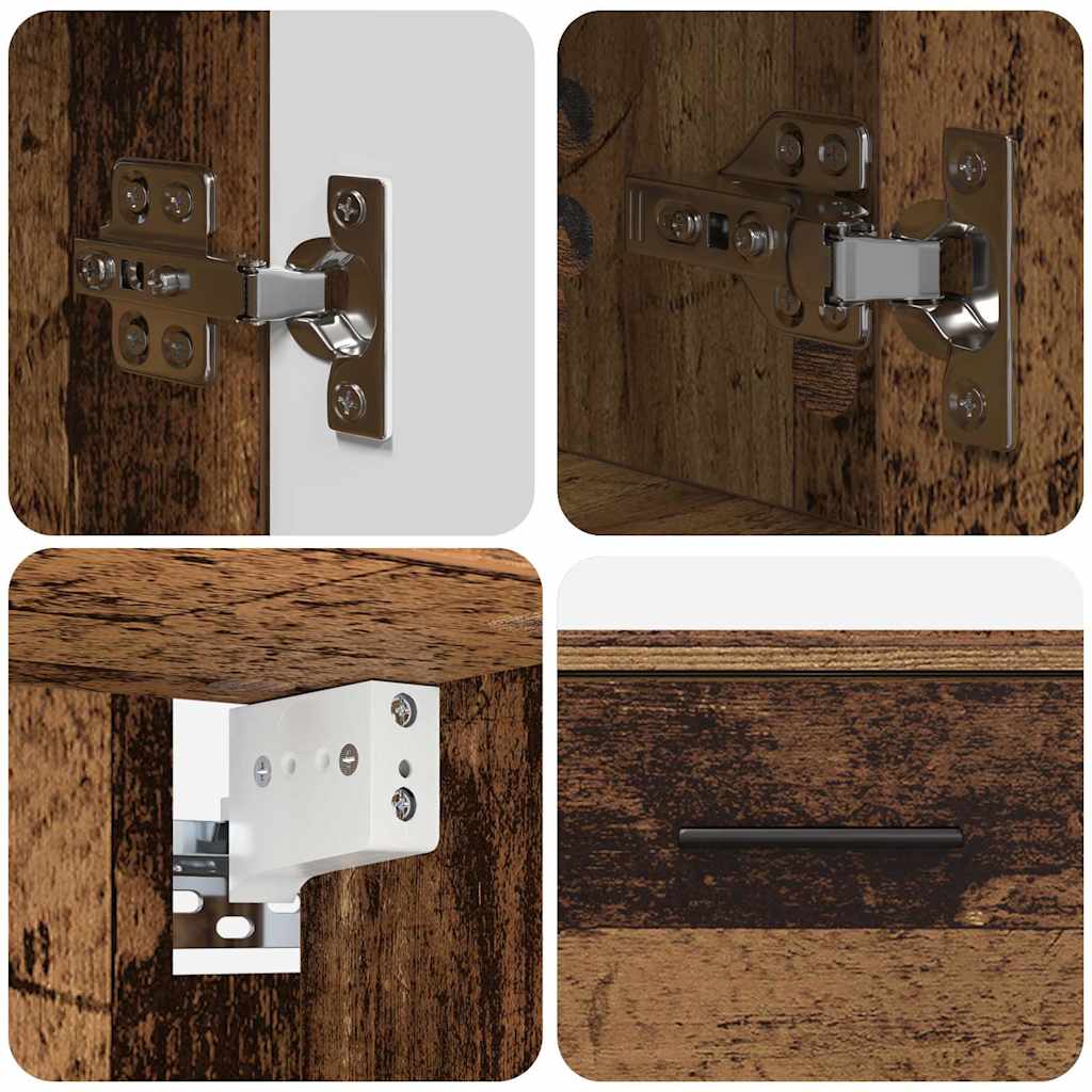 Badeværelsesmøbel sæt 2 pcs Gammelt træ 76,5 x 35 x 64 cm