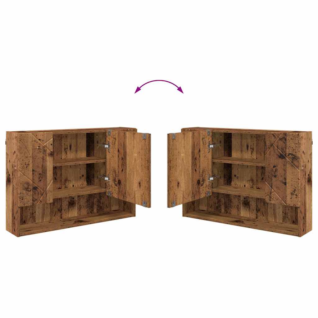 Badeværelsesmøbel sæt 2 pcs Gammelt træ 76,5 x 35 x 64 cm