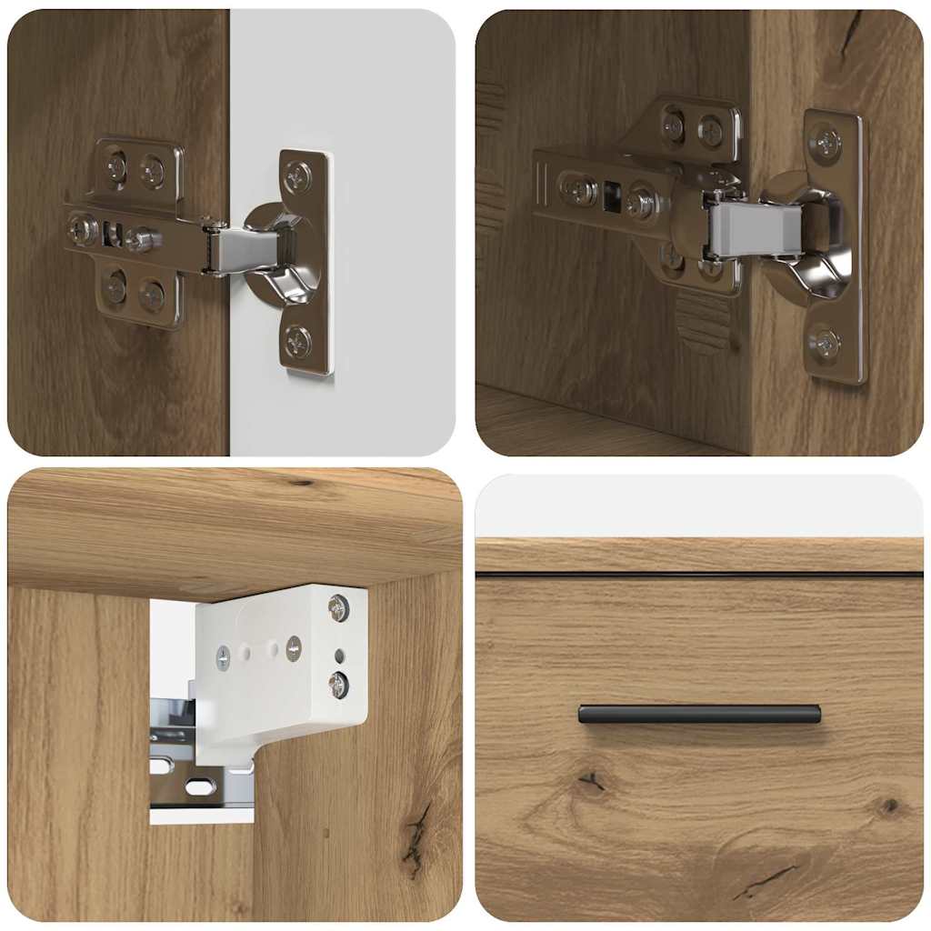 Badeværelsesmøbel sæt 2 pcs artisan eg 76,5 x 35 x 64 cm