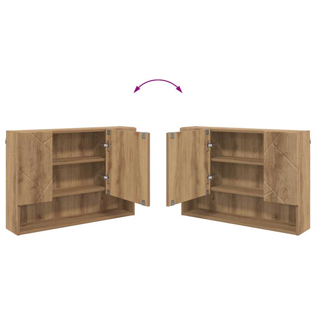 Badeværelsesmøbel sæt 2 pcs artisan eg 76,5 x 35 x 64 cm