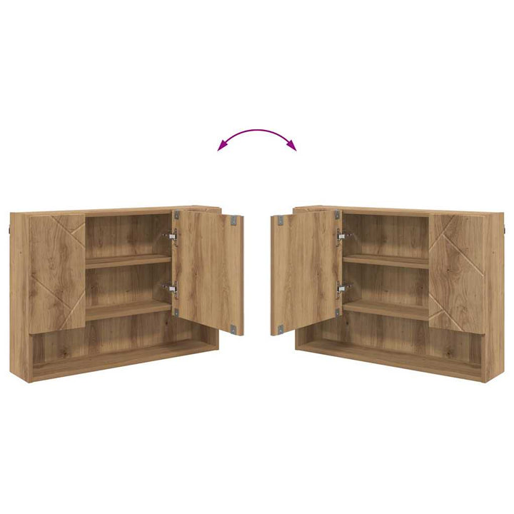 Badeværelsesmøbel sæt 2 pcs artisan eg 76,5 x 35 x 64 cm