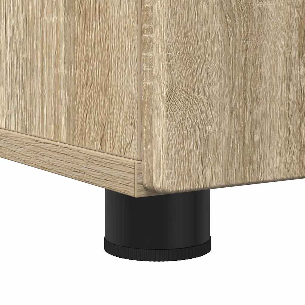 Badeværelsesmøbel sæt med dør 3 pcs Sonoma-eg 76,5 x 35 x 64 cm
