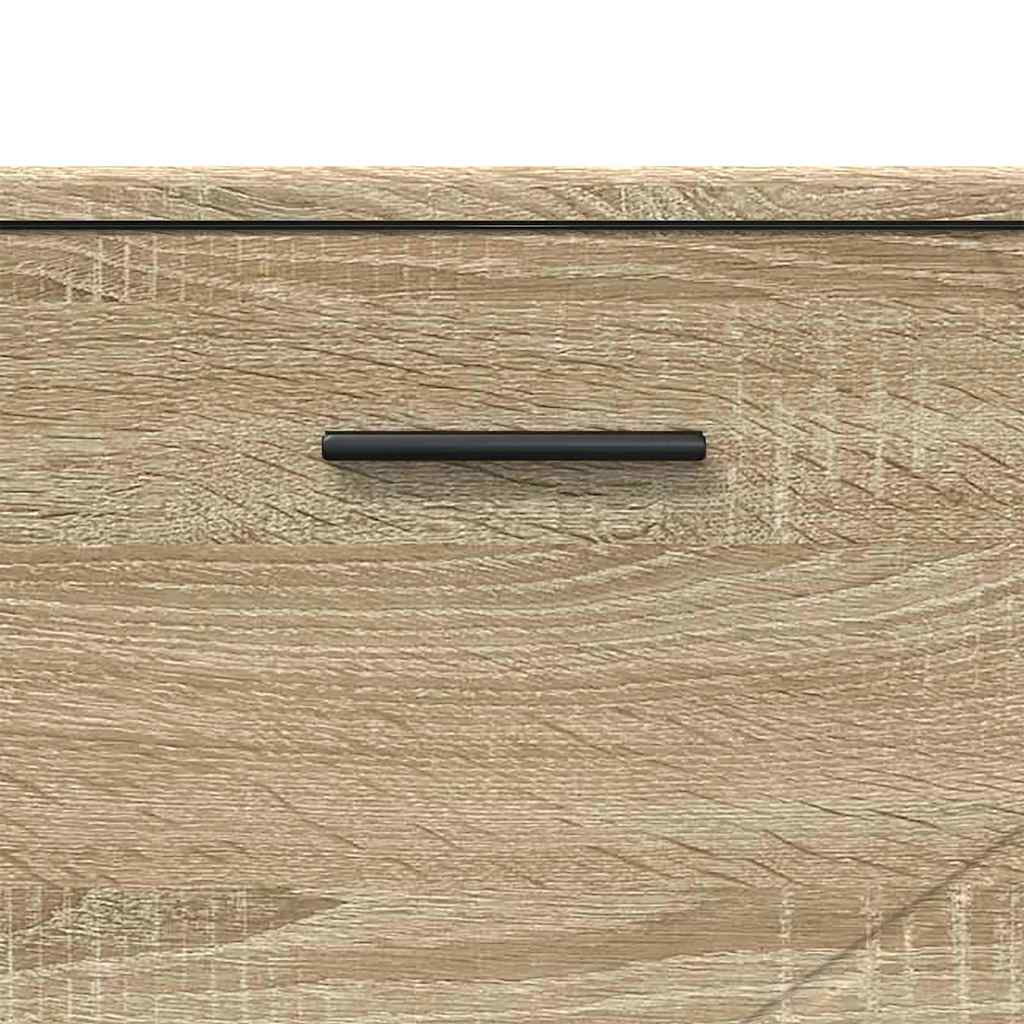 Badeværelsesmøbel sæt med dør 3 pcs Sonoma-eg 76,5 x 35 x 64 cm