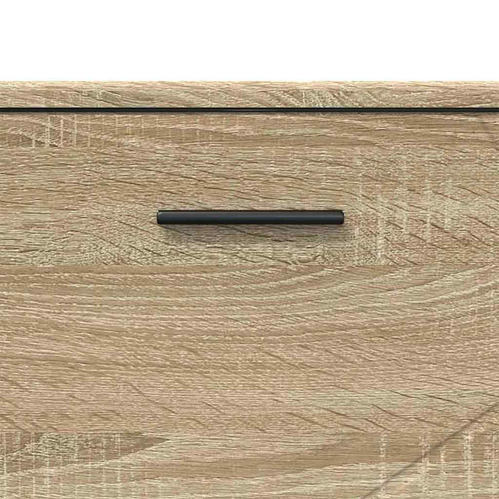 Badeværelsesmøbel sæt med dør 3 pcs Sonoma-eg 76,5 x 35 x 64 cm