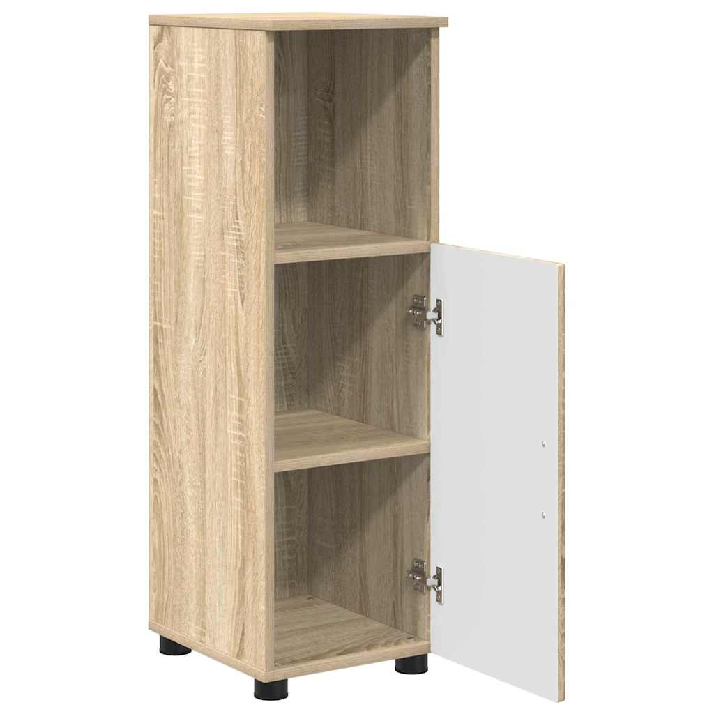 Badeværelsesmøbel sæt med dør 3 pcs Sonoma-eg 76,5 x 35 x 64 cm