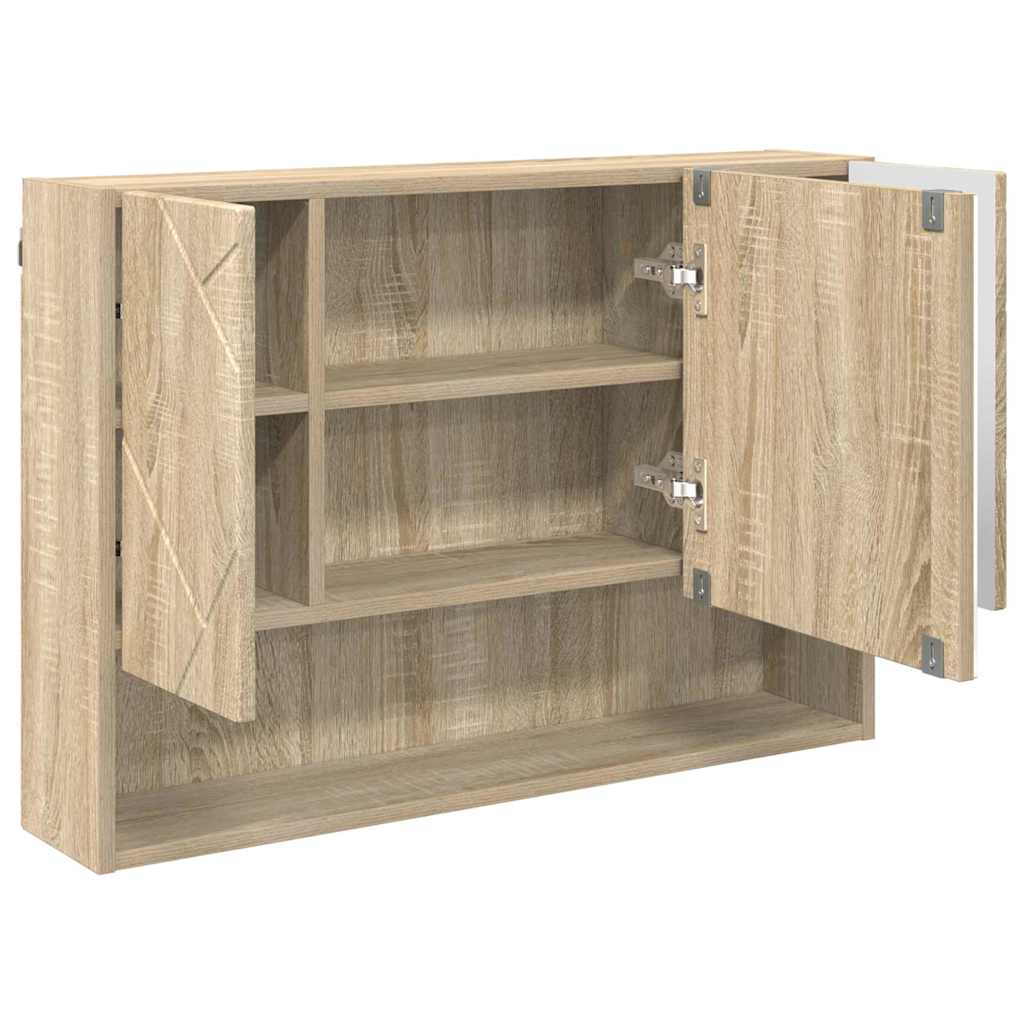 Badeværelsesmøbel sæt med dør 3 pcs Sonoma-eg 76,5 x 35 x 64 cm