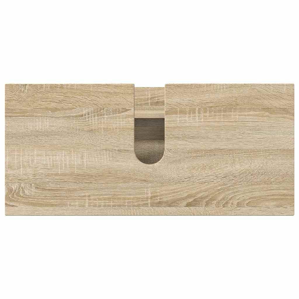 Badeværelsesmøbel sæt med dør 3 pcs Sonoma-eg 76,5 x 35 x 64 cm