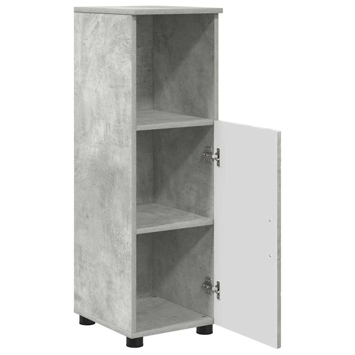 Badeværelsesmøbel sæt med dør 3 pcs Betongrå 76,5 x 35 x 64 cm