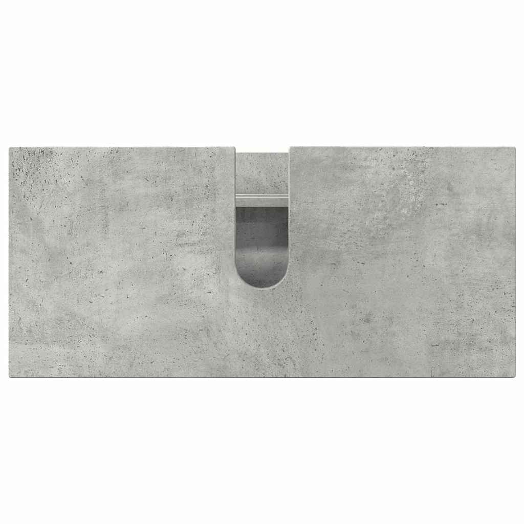 Badeværelsesmøbel sæt med dør 3 pcs Betongrå 76,5 x 35 x 64 cm