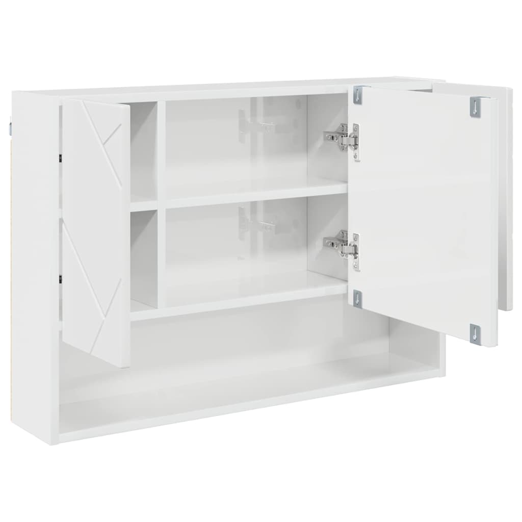 Badeværelsesmøbel sæt 3 pcs Hvid højglans 76,5 x 35 x 64 cm