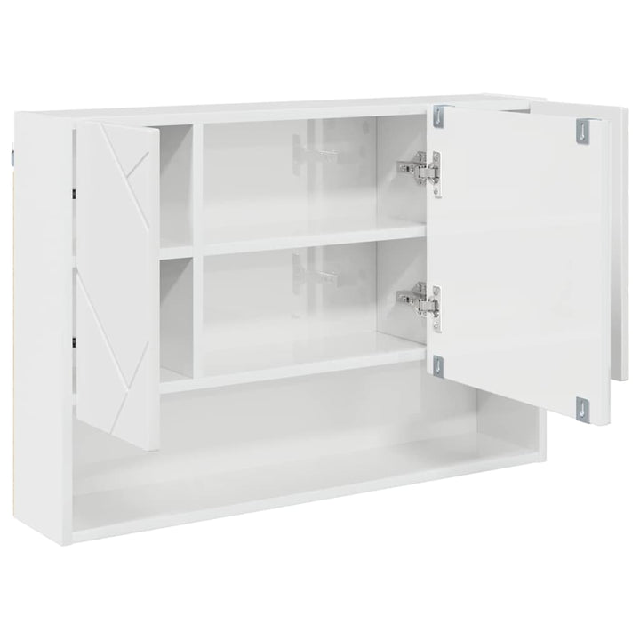 Badeværelsesmøbel sæt 3 pcs Hvid højglans 76,5 x 35 x 64 cm
