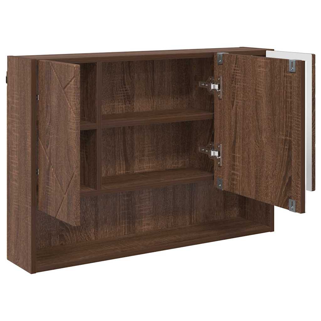 Badeværelsesmøbel sæt med hylde 3 pcs Brun eg 76,5 x 35 x 64 cm