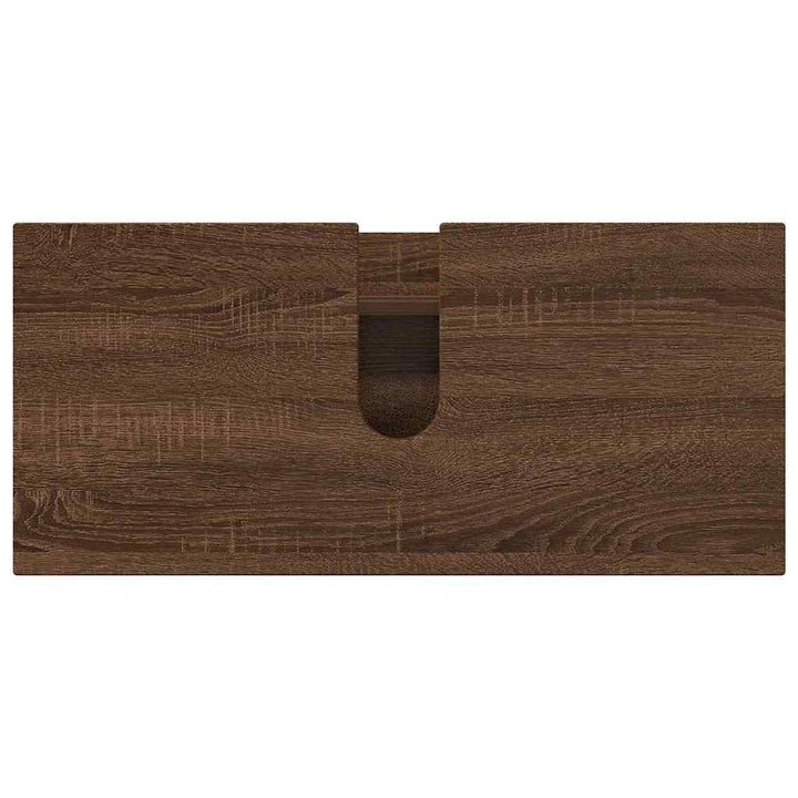 Badeværelsesmøbel sæt med hylde 3 pcs Brun eg 76,5 x 35 x 64 cm