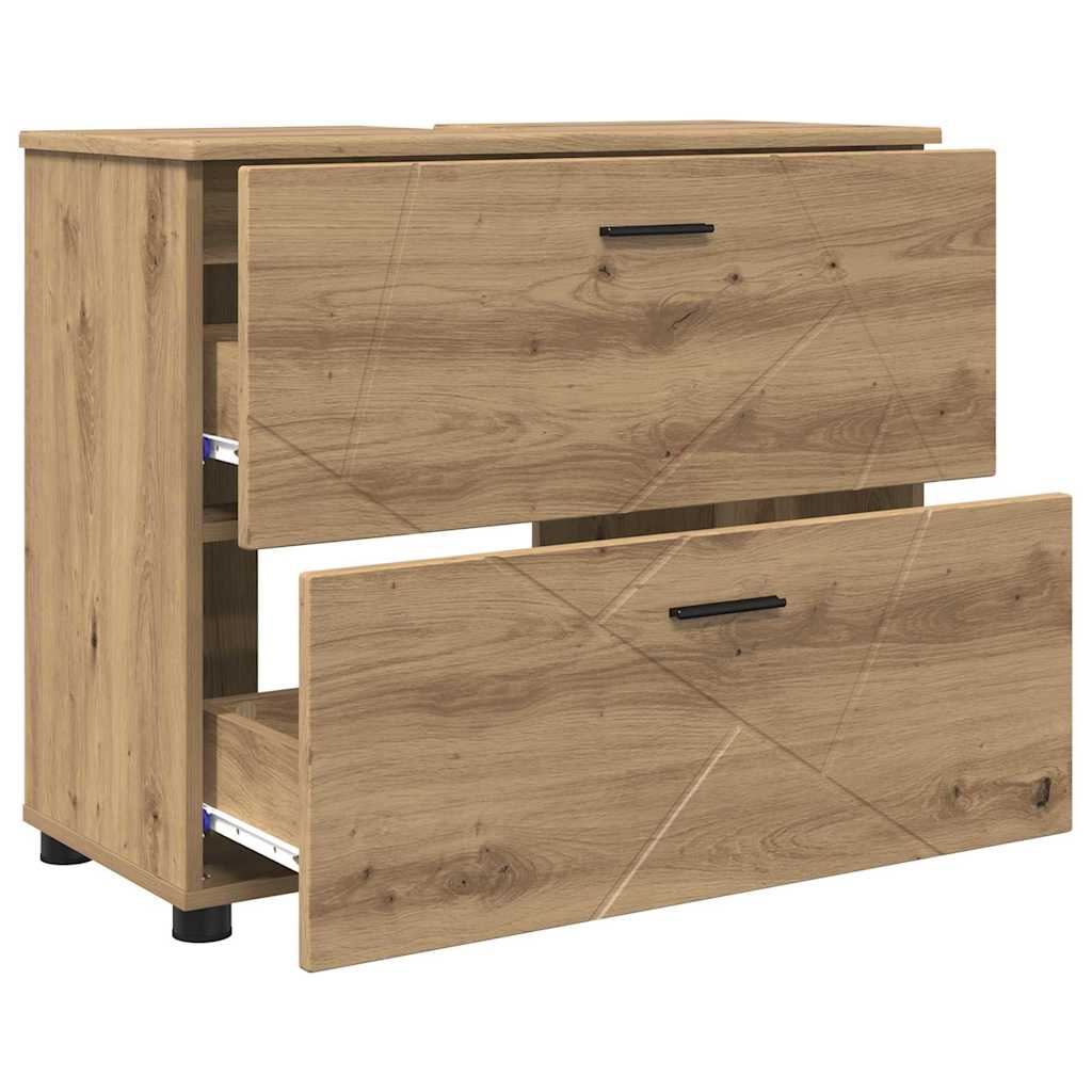 Badeværelsesmøbel sæt 3 pcs artisan eg 76,5 x 35 x 64 cm