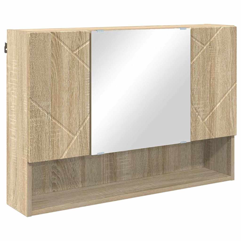 Badeværelsesmøbel sæt med dør 4 pcs Sonoma-eg 30 x 35 x 192 cm
