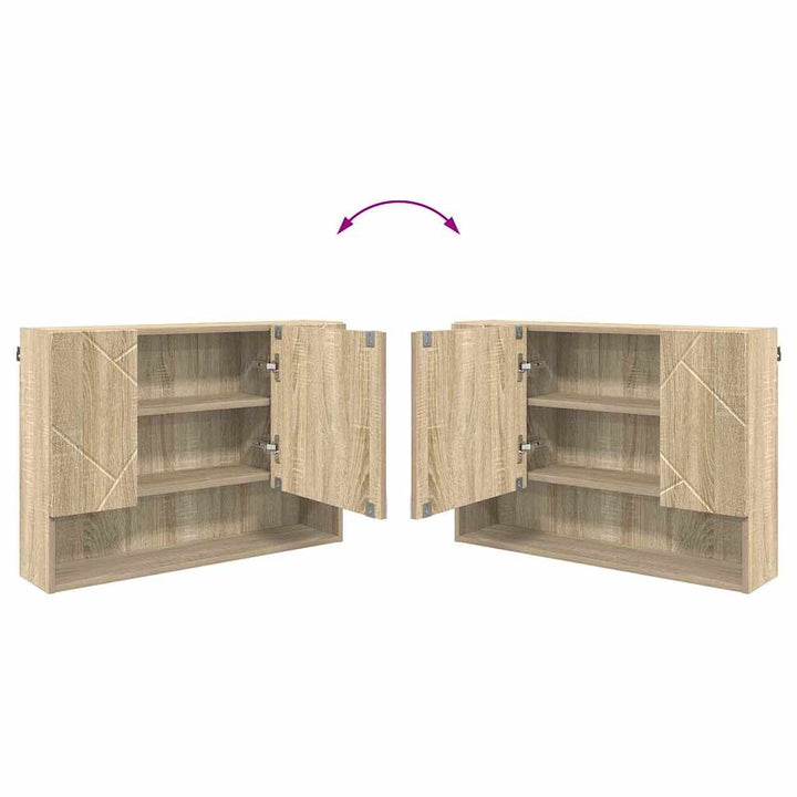Badeværelsesmøbel sæt med dør 4 pcs Sonoma-eg 30 x 35 x 192 cm