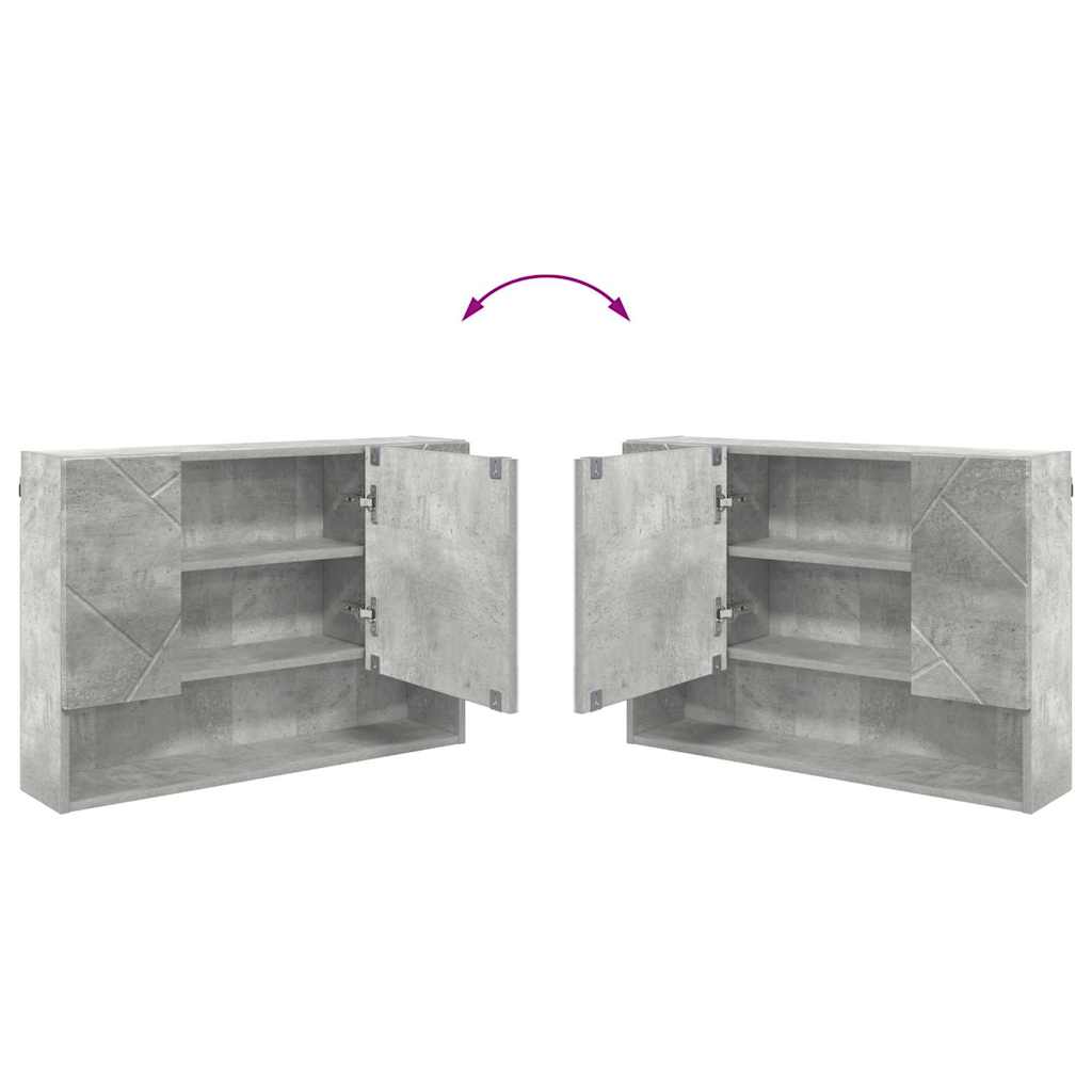 Badeværelsesmøbel sæt med hylde 4 pcs Betongrå 30 x 35 x 192 cm