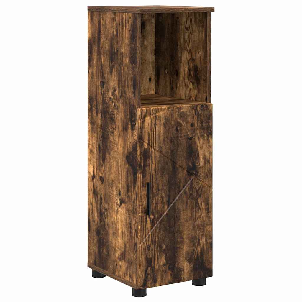 Badeværelsesmøbel sæt med hylde 4 pcs Røget eg 30 x 35 x 192 cm