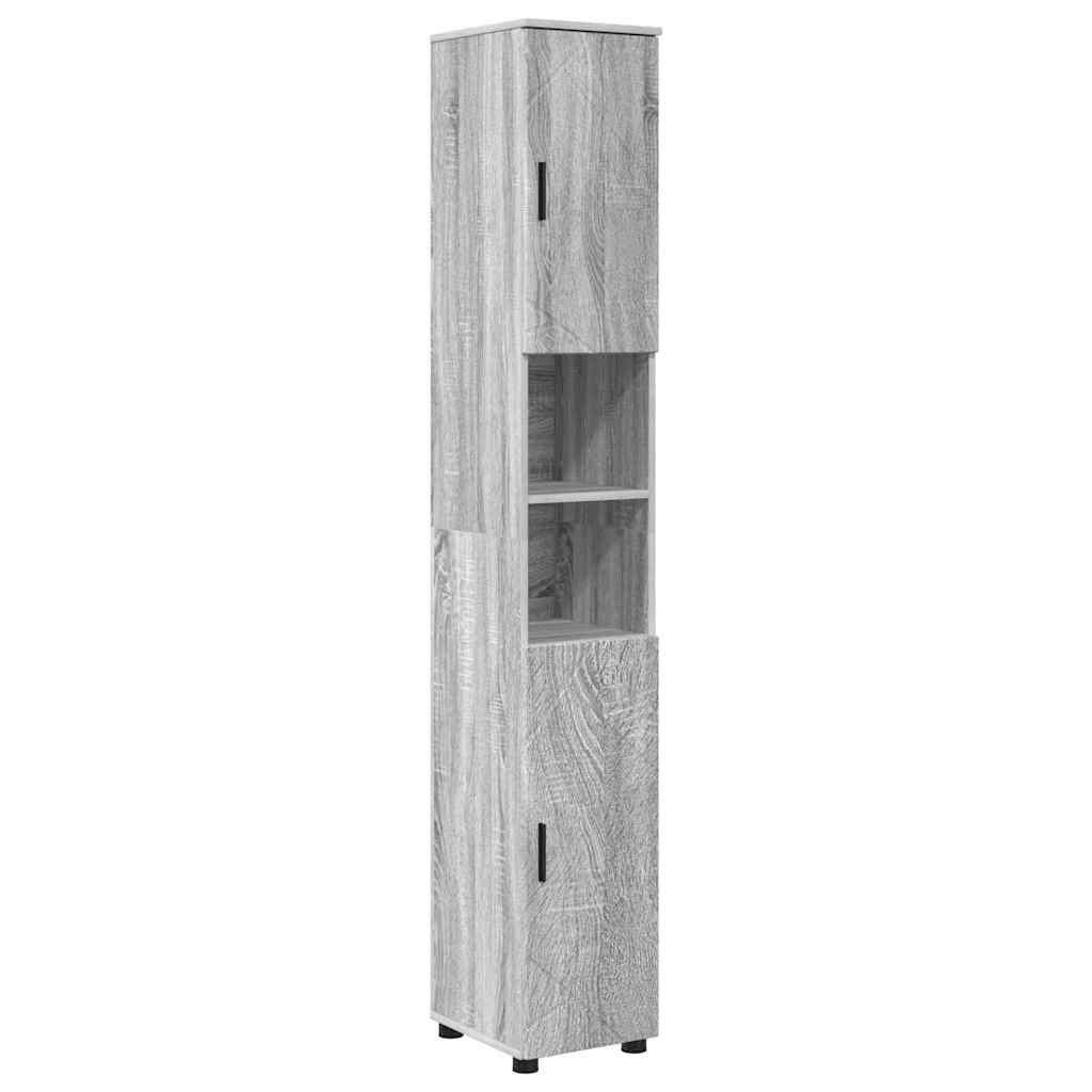 Badeværelsesmøbel sæt 4 pcs Grå sonoma-eg 30 x 35 x 192 cm