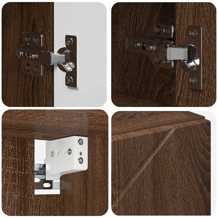 Badeværelsesmøbel sæt med skuffe 4 pcs Brun eg 30 x 35 x 192 cm