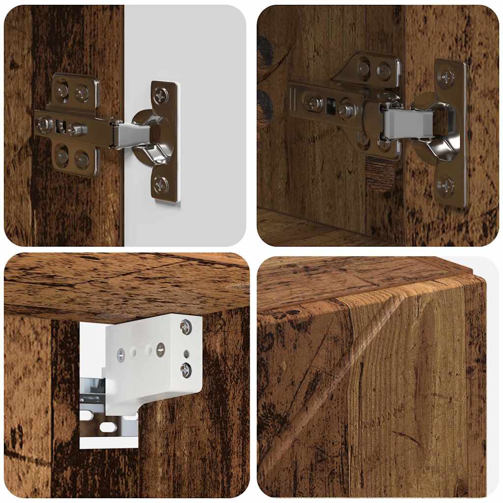 Badeværelsesmøbel sæt 4 pcs Gammelt træ 30 x 35 x 192 cm