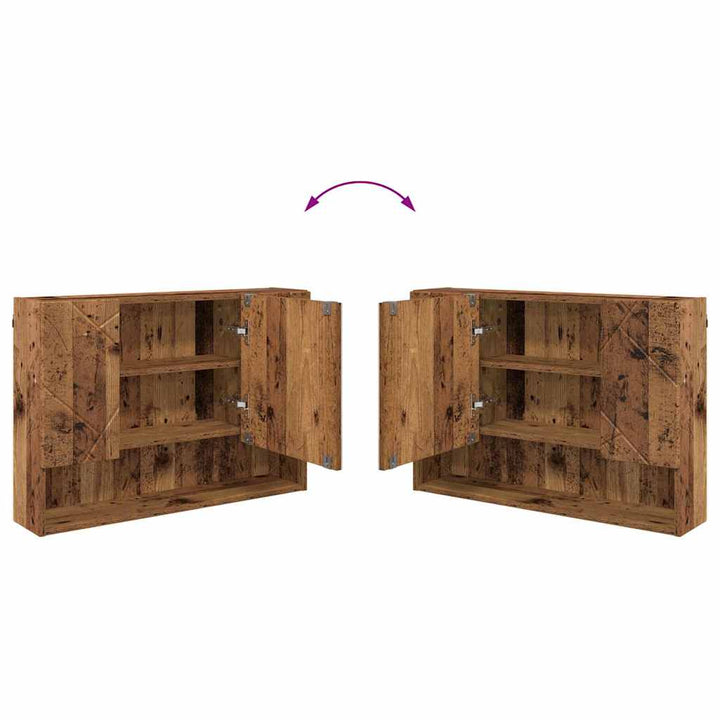 Badeværelsesmøbel sæt 4 pcs Gammelt træ 30 x 35 x 192 cm