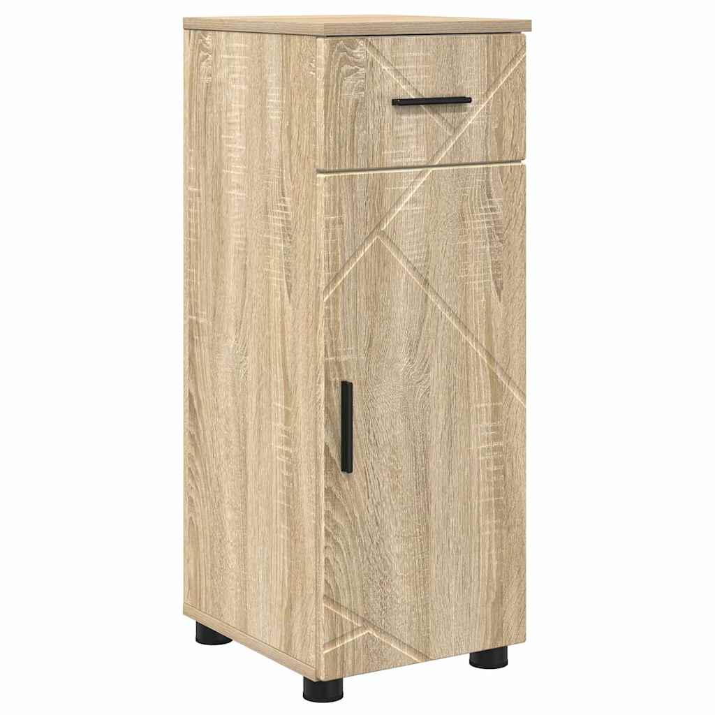 Badeværelsesmøbel sæt med dør 4 pcs Sonoma-eg 30 x 35 x 192 cm