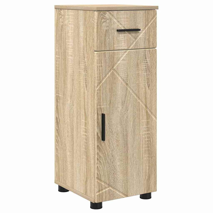 Badeværelsesmøbel sæt med dør 4 pcs Sonoma-eg 30 x 35 x 192 cm