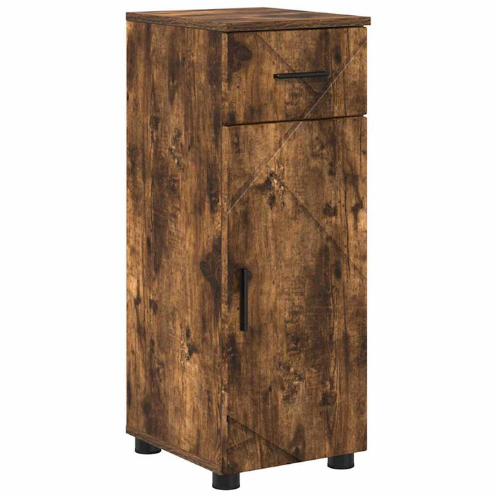 Badeværelsesmøbel sæt med hylde 4 pcs Røget eg 30 x 35 x 192 cm