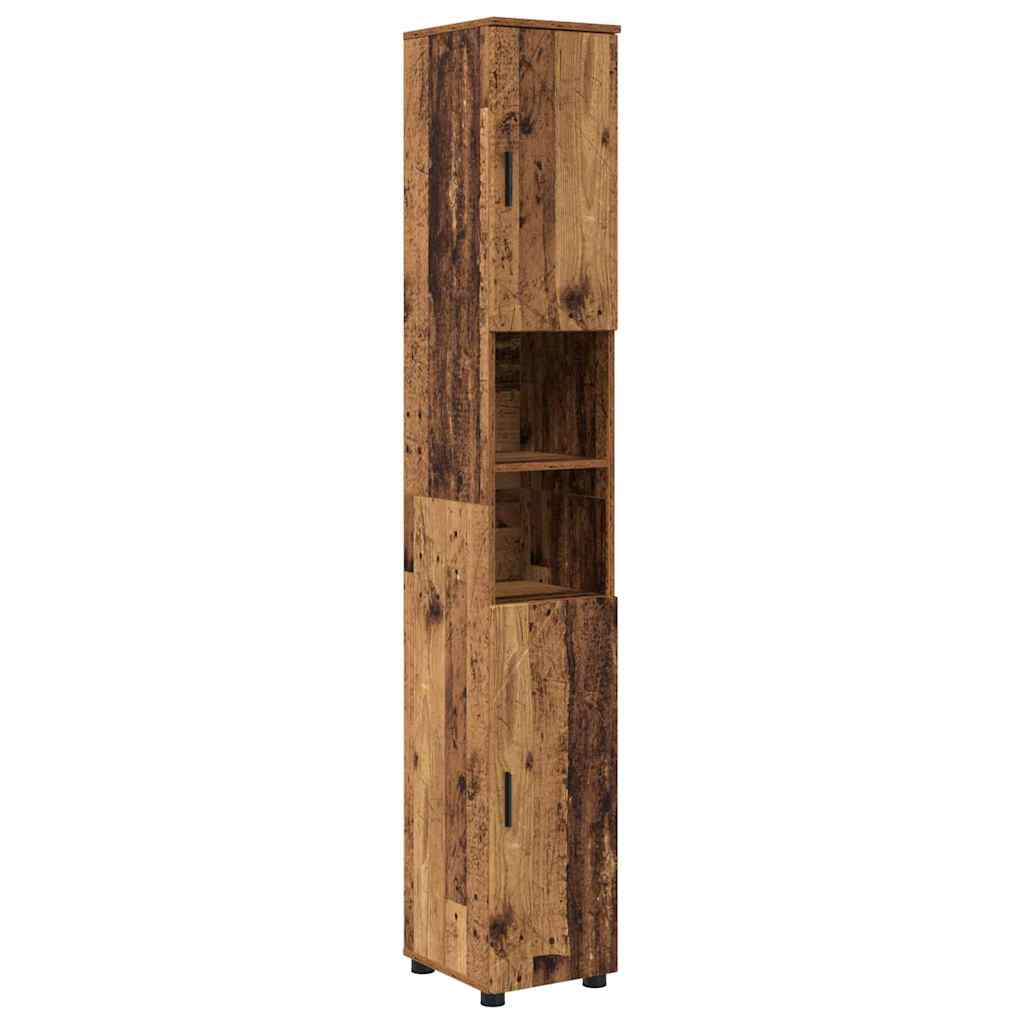 Badeværelsesmøbel sæt 4 pcs Gammelt træ 30 x 35 x 192 cm