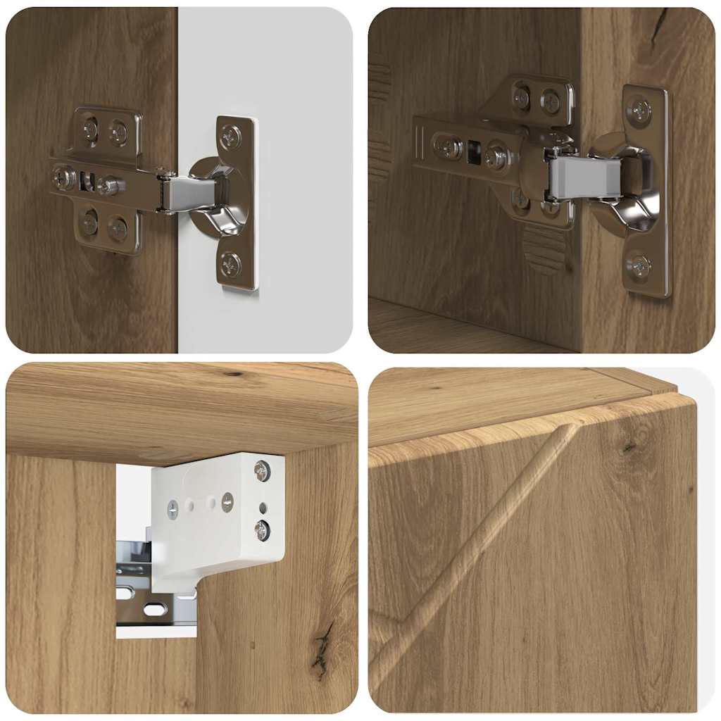 Badeværelsesmøbel sæt med dør 4 pcs artisan eg 30 x 35 x 192 cm