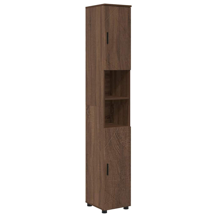 Badeværelsesmøbel sæt med skuffe 5 pcs Brun eg 30 x 35 x 192 cm